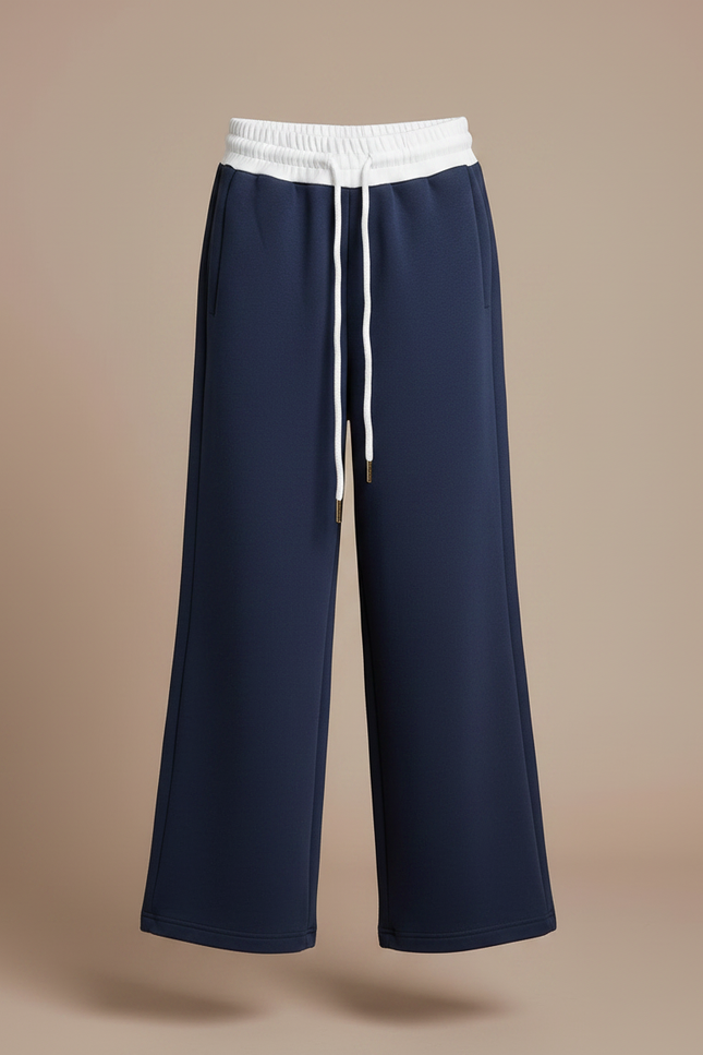 Pantalon Fluide Marine Large Sport Décontracté Cordon - Molleton - vue 3