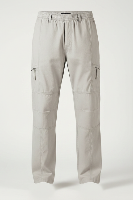 Pantalon Fluide Cargo Gris Homme Décontracté Confortable - Toile - vue 3