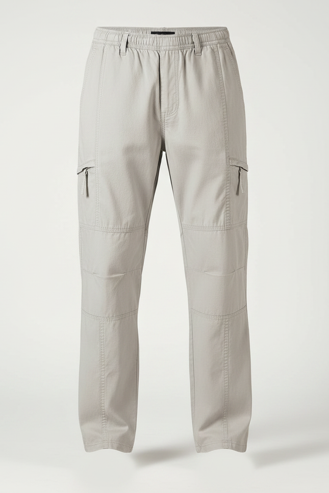 Pantalon Fluide Cargo Gris Homme Décontracté Confortable - Toile - vue 3