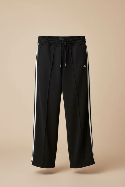 Pantalon Fluide Noir Ample Rayé Décontracté Homme - Polyester - vue 3