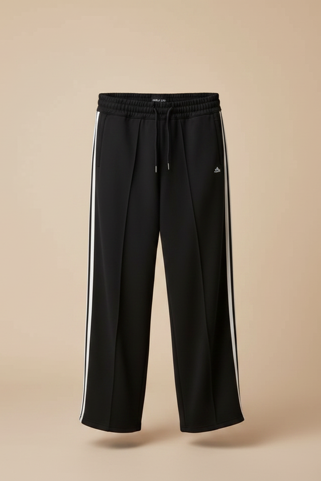 Pantalon Fluide Noir Ample Rayé Décontracté Homme - Polyester - vue 3