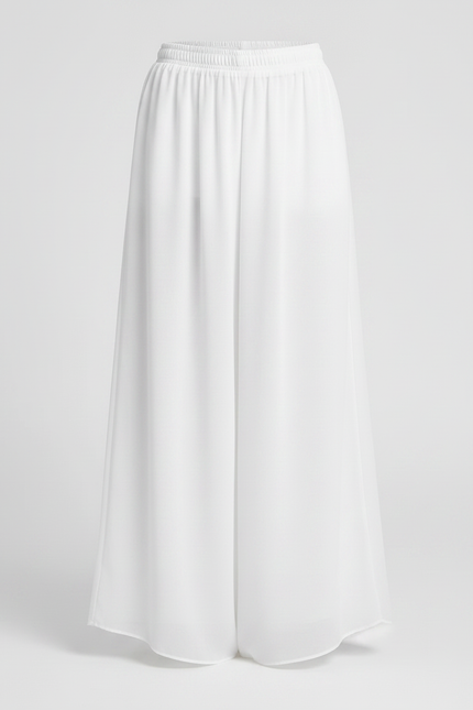 Pantalon Fluide Blanc Ample Élastique Mousseline Enfant - Polyester - vue 3