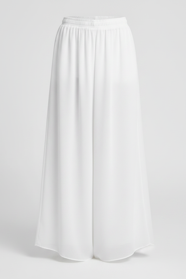 Pantalon Fluide Blanc Ample Élastique Mousseline Enfant - Polyester - vue 3