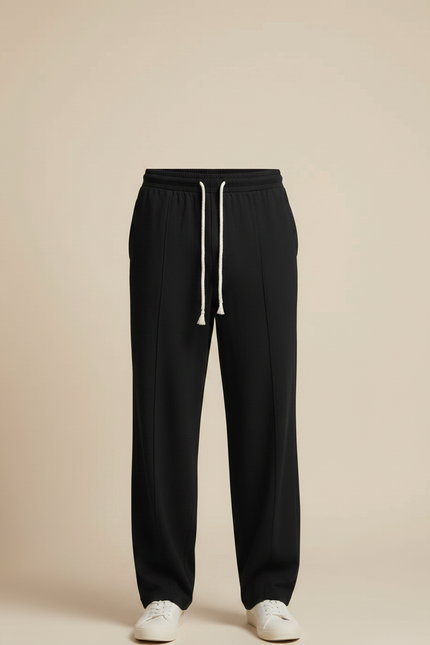 Pantalon Fluide Homme Noir Coupe Ample Viscose Chic - vue 3