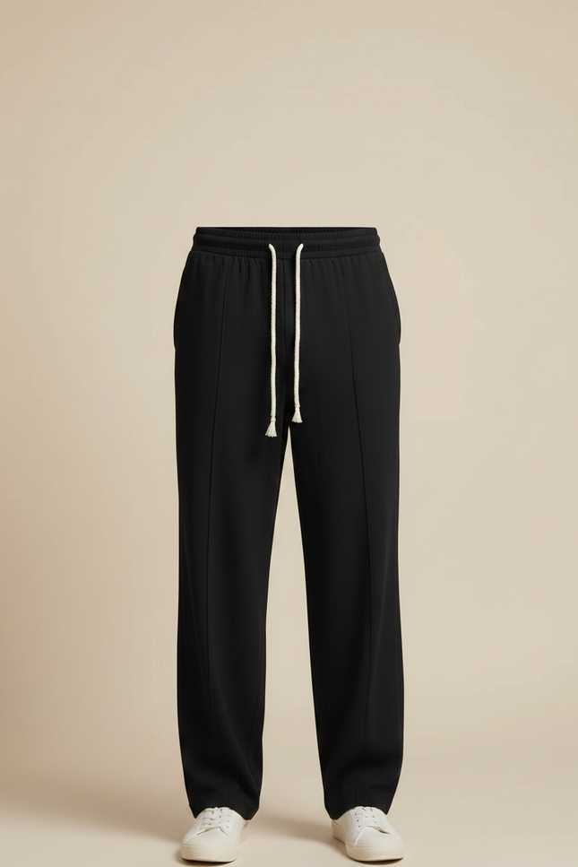 Pantalon Fluide Homme Noir Coupe Ample Viscose Chic - vue 3