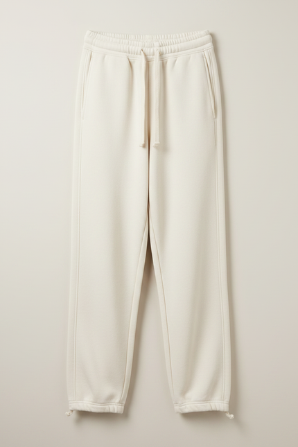 Pantalon Fluide Écru Coton Ample Décontracté Homme - Beige Molleton - vue 3