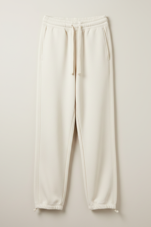 Pantalon Fluide Écru Coton Ample Décontracté Homme - Beige Molleton - vue 3