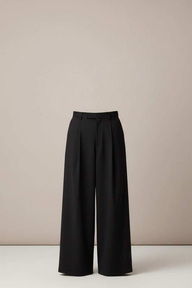 Pantalon Fluide Homme Noir Palazzo Viscose Chic Mi-saison - Polyester - vue 3