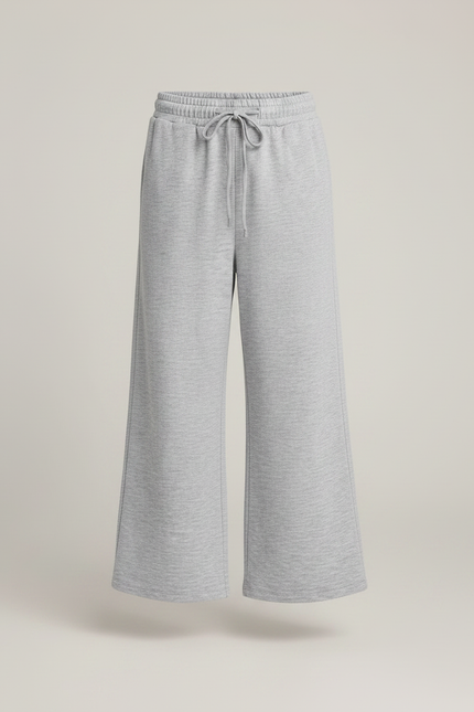 Pantalon Fluide Gris Ample Coton Confortable Fille - Molleton - vue 3