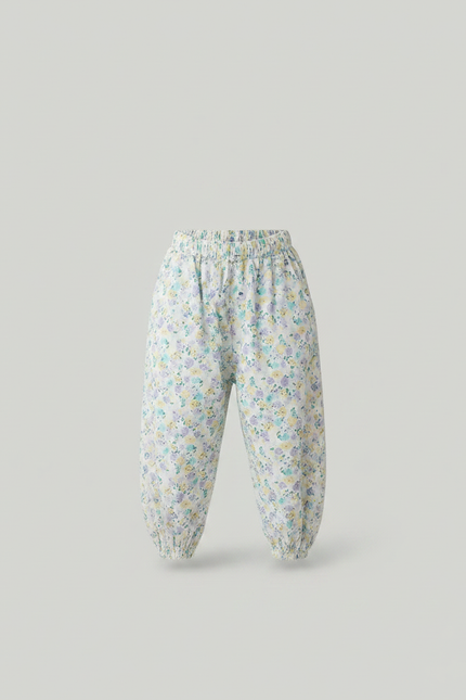 Pantalon Fluide Floral Ample Léger Enfant - Multicolore Viscose - vue 3