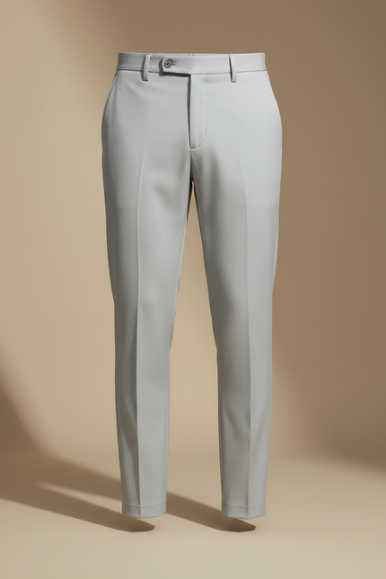 Pantalon Fluide Homme Gris Élégant Drapé Décontracté - Polyester - vue 3