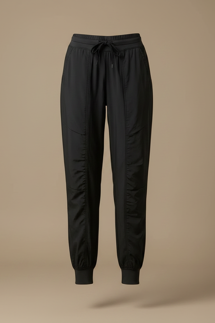 Pantalon Fluide Noir Cordon Ample Sport Femme - Polyester - vue 3
