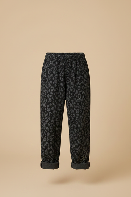 Pantalon Fluide Léopard Noir Ample Enfant Chic - Molleton - vue 3