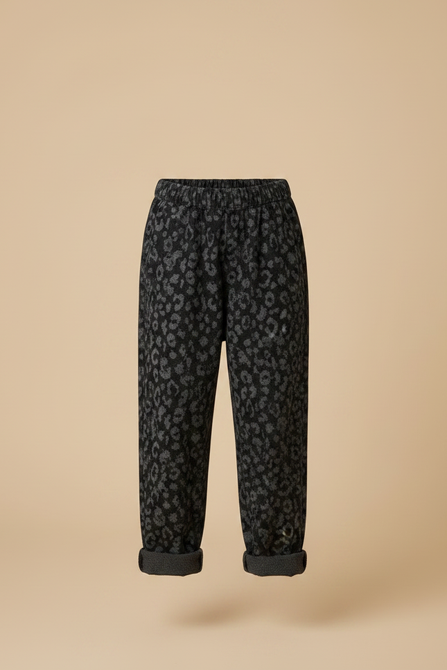 Pantalon Fluide Léopard Noir Ample Enfant Chic - Molleton - vue 3