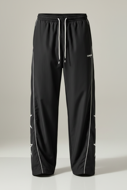 Pantalon Fluide Noir Ample Décontracté Streetwear Homme - Polyester - vue 3