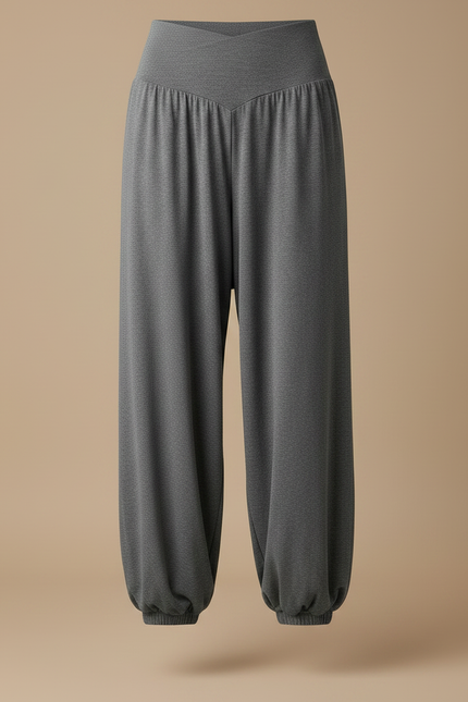 Pantalon Fluide Bouffant Femme - Gris Molleton - vue 3