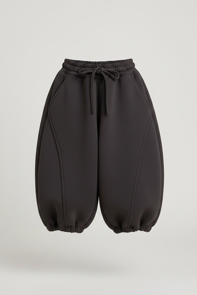 Pantalon Fluide Noir Ample Hiver Enfant Molletonné - vue 3