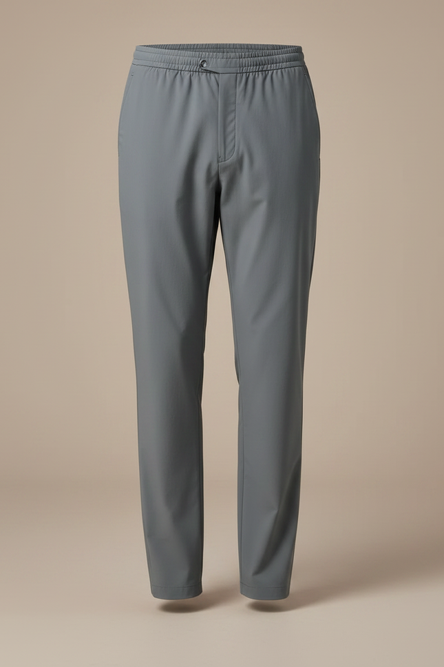 Pantalon Fluide Gris Décontracté Homme Extensible Léger - Polyester - vue 3