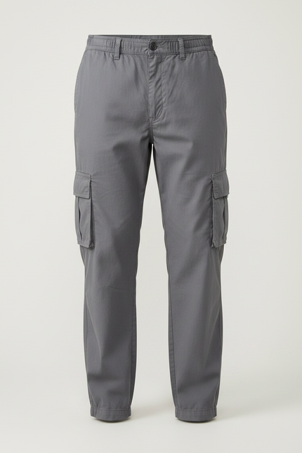 Pantalon Fluide Cargo Gris Décontracté Homme - Toile - vue 3