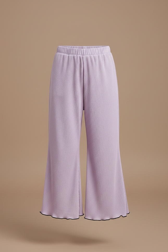Pantalon Fluide Crepon - Violet Viscose - vue 3