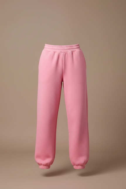 Pantalon Fluide Rose Ample Molleton QUEEN Cordon - vue 3