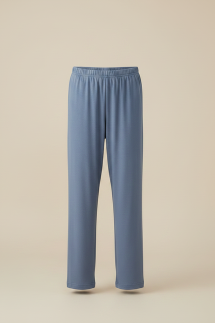 Pantalon Fluide Bleu Ciel Ample Doux Confortable - Maille - vue 3