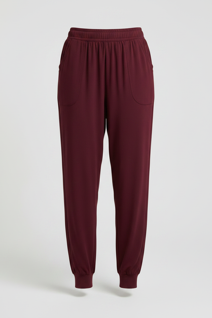 Pantalon Fluide Bordeaux Ample Confortable Femme - Viscose - vue 3