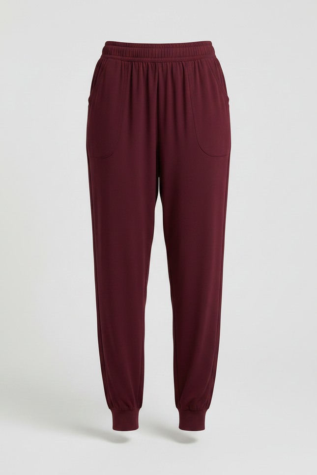 Pantalon Fluide Bordeaux Ample Confortable Femme - Viscose - vue 3