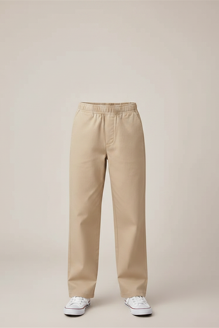 Pantalon Fluide Beige Coton Décontracté Enfant - vue 3
