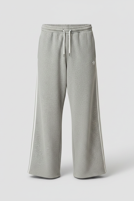 Pantalon Fluide Gris Ample Coton Rayé Décontracté Homme - Molleton - vue 3