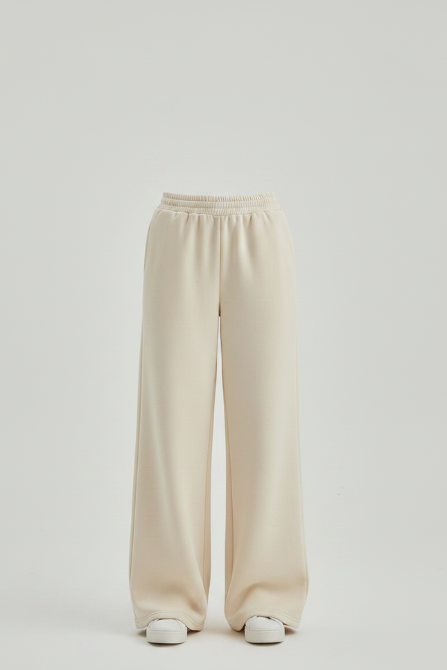 Pantalon Fluide Beige Coton Ample Décontracté Jogger - Molleton - vue 3