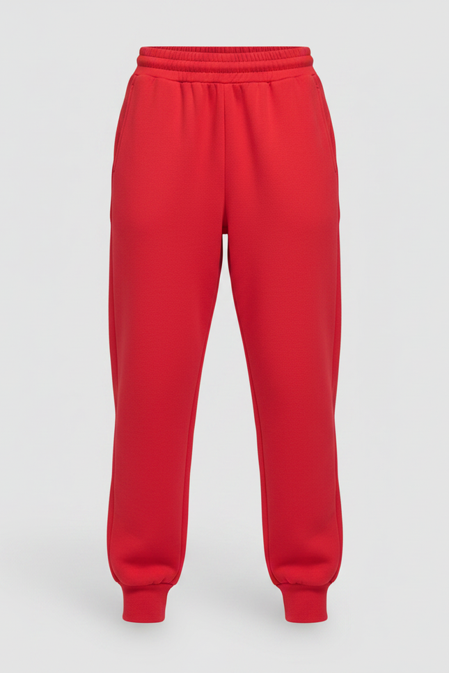 Pantalon Fluide Rouge Ample Cordon Sport Décontracté - Molleton - vue 3
