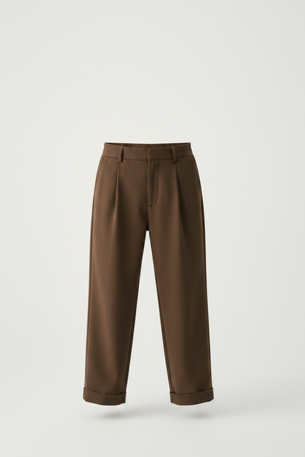 Pantalon Fluide Garçon Marron Coupe Ample Viscose - Gabardine - vue 3