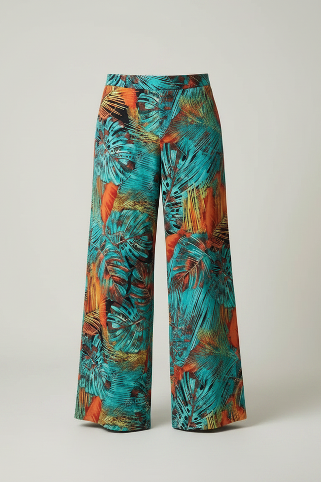 Pantalon Fluide Imprimé Feuillage Tropical Ample Homme - Viscose - vue 3