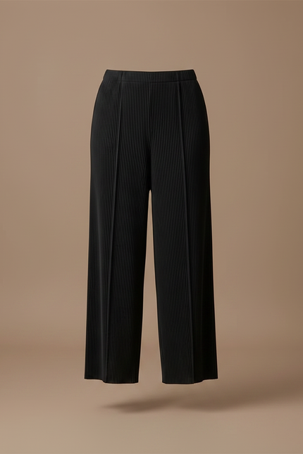 Pantalon Fluide Femme Noir Palazzo Polyester Chic Mi-saison 2 - vue 3
