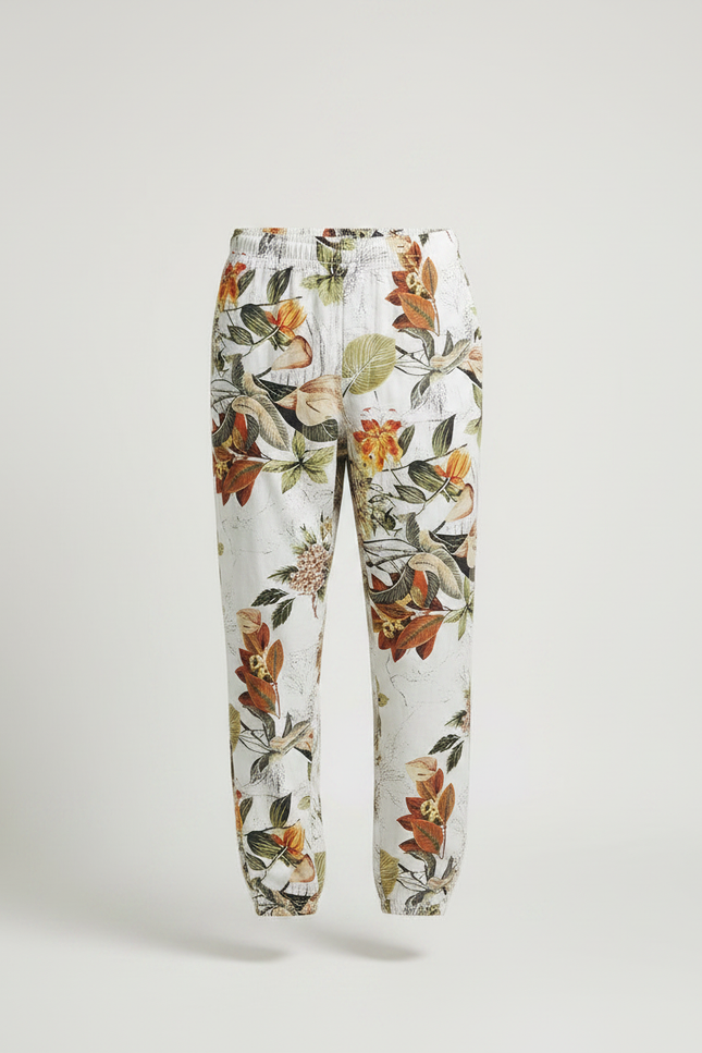 Pantalon Fluide Imprimé Floral Ample Confortable Léger Homme - Lin - vue 3