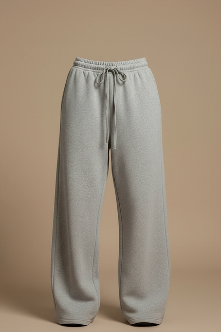 Pantalon Fluide Gris Ample Confortable Décontracté Sport Femme - Molleton - vue 3