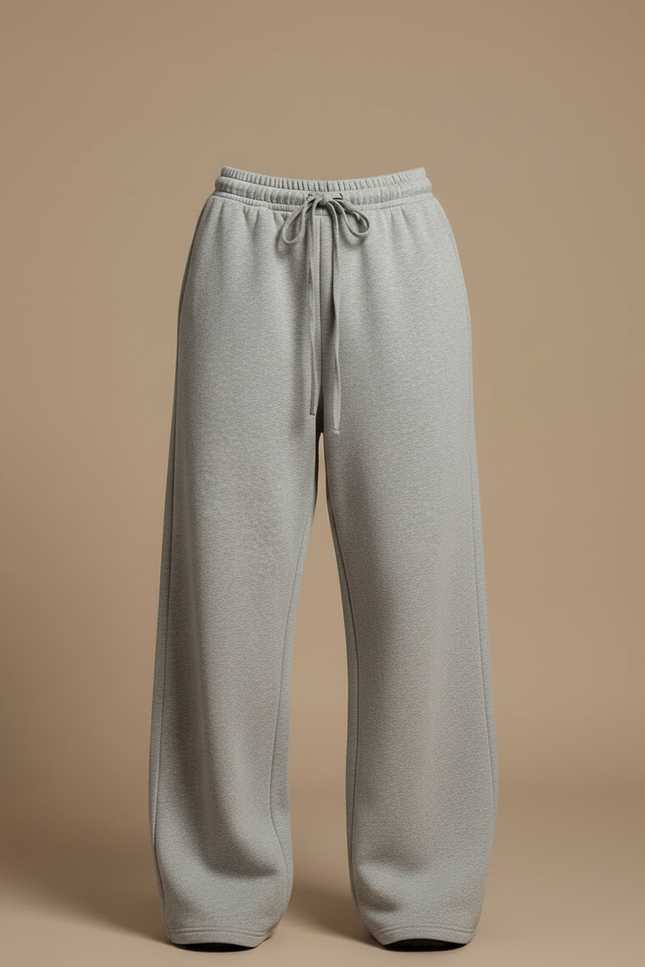 Pantalon Fluide Gris Ample Confortable Décontracté Sport Femme - Molleton - vue 3