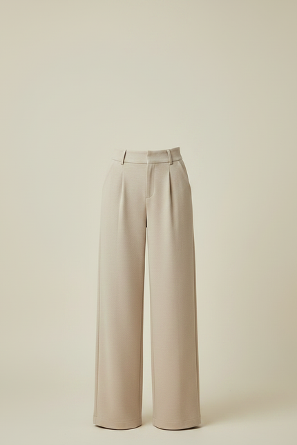 Pantalon Fluide Laine Femme - Beige - vue 3