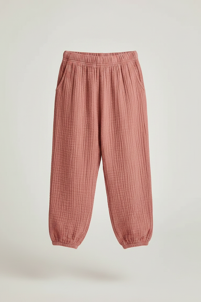 Pantalon Fluide Rose Gaze Ample Confortable Enfant - Coton - vue 3