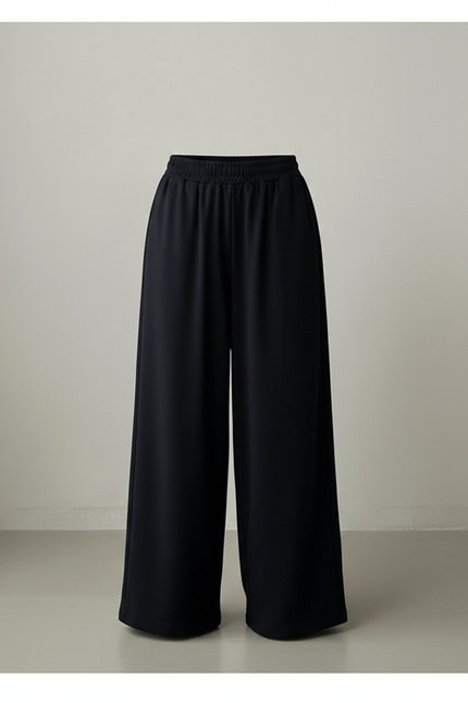 Pantalon Fluide Noir Ample Confortable Décontracté Femme - Viscose - vue 3