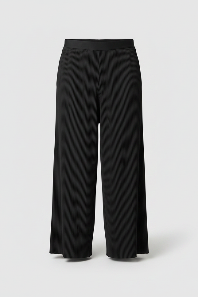 Pantalon Fluide Noir Plissé Ample Décontracté Homme - Polyester - vue 3