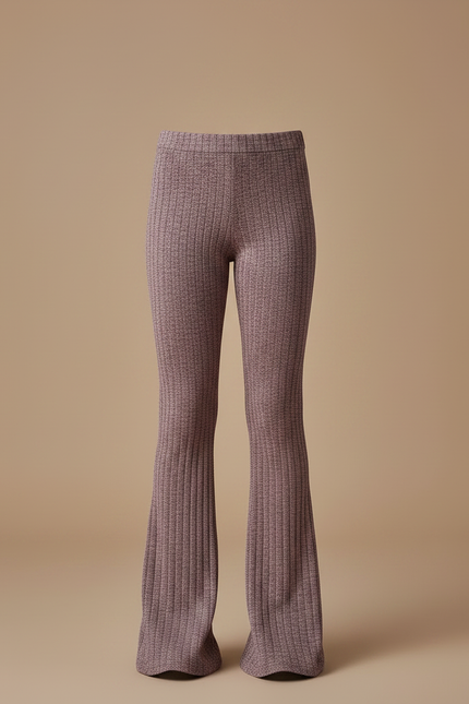 Pantalon Fluide Côtelé Évasé Rose Confortable Fille - Maille - vue 3
