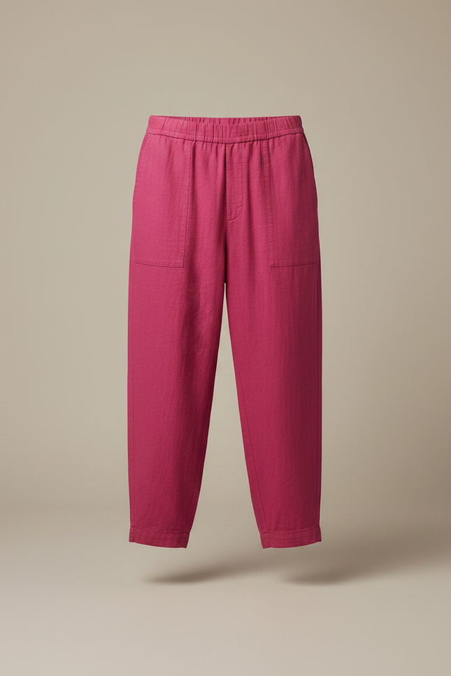 Pantalon Fluide Rose Ample Décontracté Lin Homme - vue 3