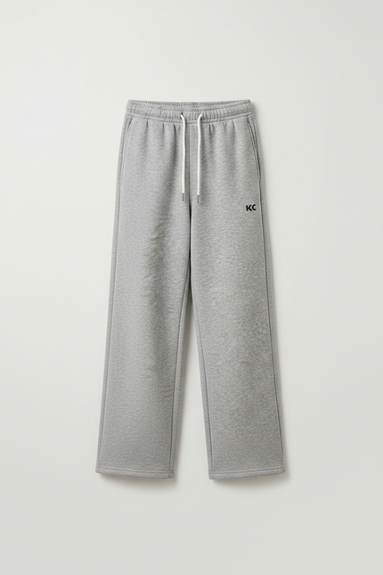 Pantalon Fluide Gris Ample Coton Enfant Décontracté Sport - Molleton - vue 3