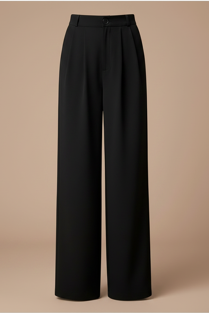 Pantalon Fluide Fille Noir Palazzo - Polyester - vue 3