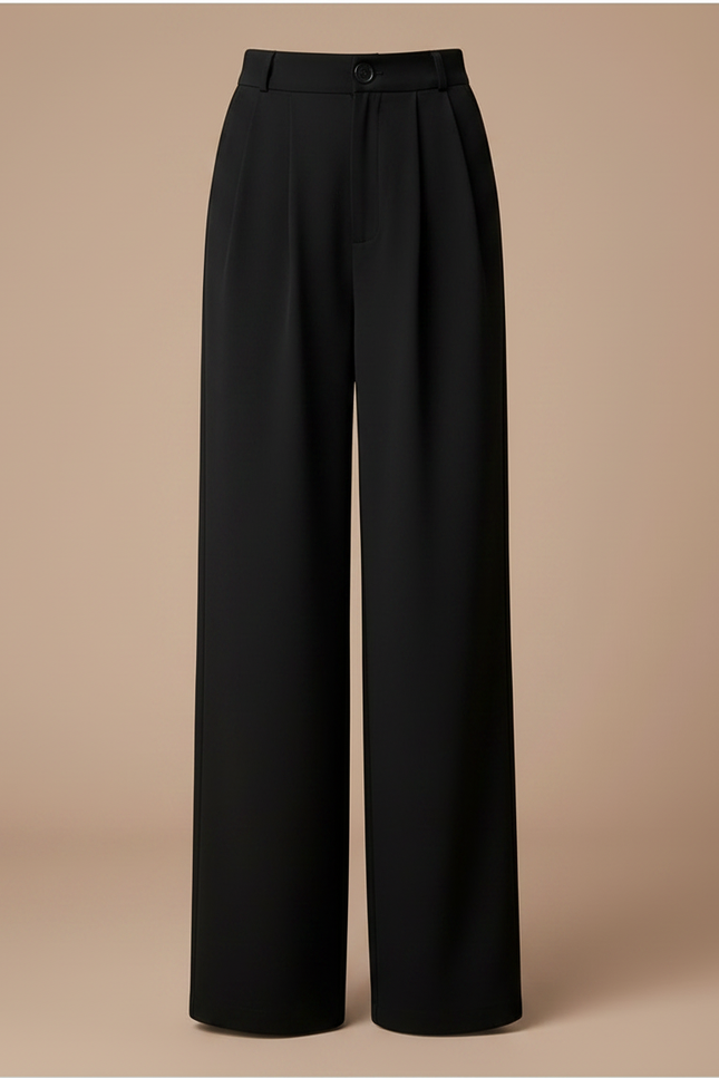 Pantalon Fluide Fille Noir Palazzo - Polyester - vue 3
