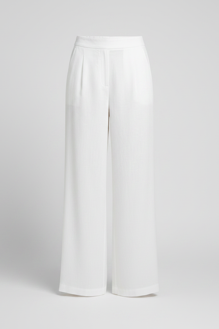 Pantalon Fluide Blanc Ample Lin Chic Femme - vue 3