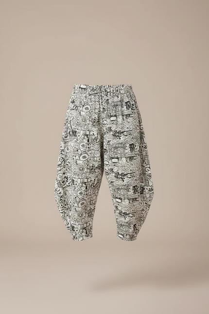 Pantalon Fluide Imprimé Fantaisie Ample Confortable Fille - Viscose - vue 3