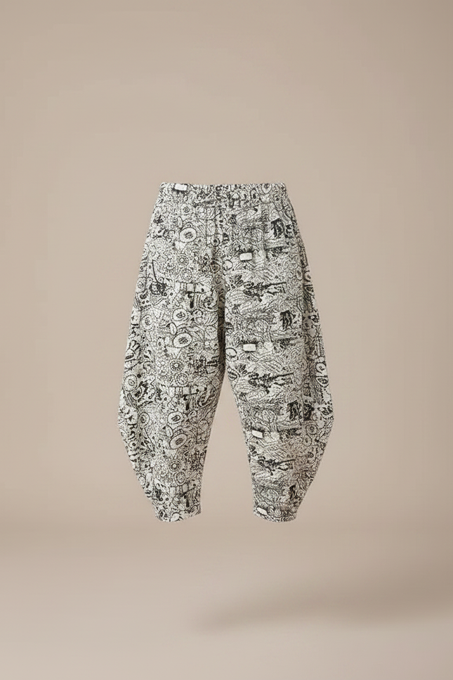 Pantalon Fluide Imprimé Fantaisie Ample Confortable Fille - Viscose - vue 3